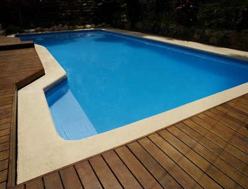 Bilgola domestic pool painted with LUXAPOOL® Poolside and Paving non slip surface coating in River sand