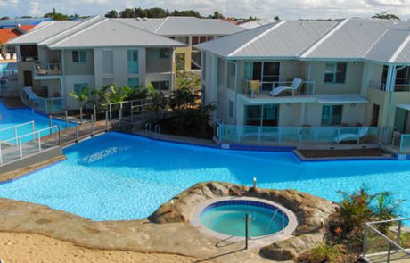 Residential North Bondi olympic-size pool with water painted with Luxapool epoxy pacific blue. Premium finish