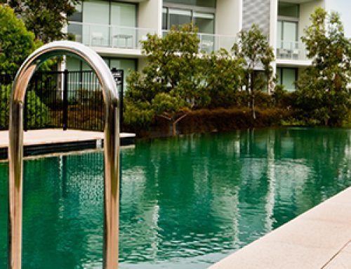 Resort in Merimbula painted with LUXAPOOL® Epoxy swimming pool paint Pond Green