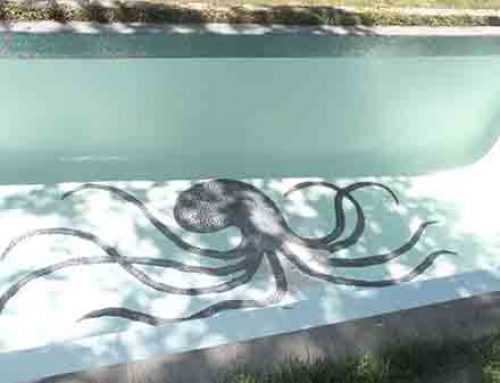 Domestic pool painted with LUXAPOOL® Epoxy swimming pool paint in Opaline