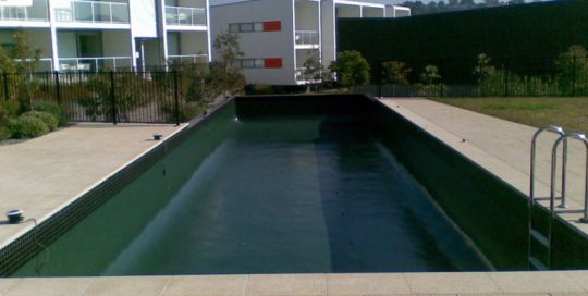 Pool painted with Luxapool pond green