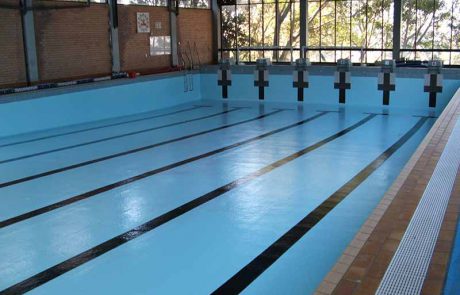 North Bondi olympic-size pool with water painted with Luxapool epoxy pacific blue