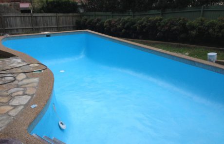 North Bondi pool without water painted with Luxapool epoxy pacific blue