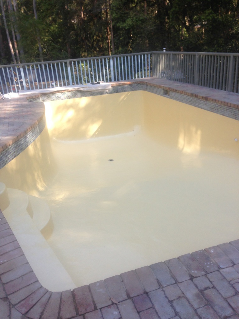 Mosman domestic pool painted with Luxapool pool paint riversand without water