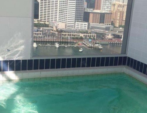 Spa bath at ONE Darling Harbour residential complex painted in LUXAPOOL® Epoxy in Crestwood colour