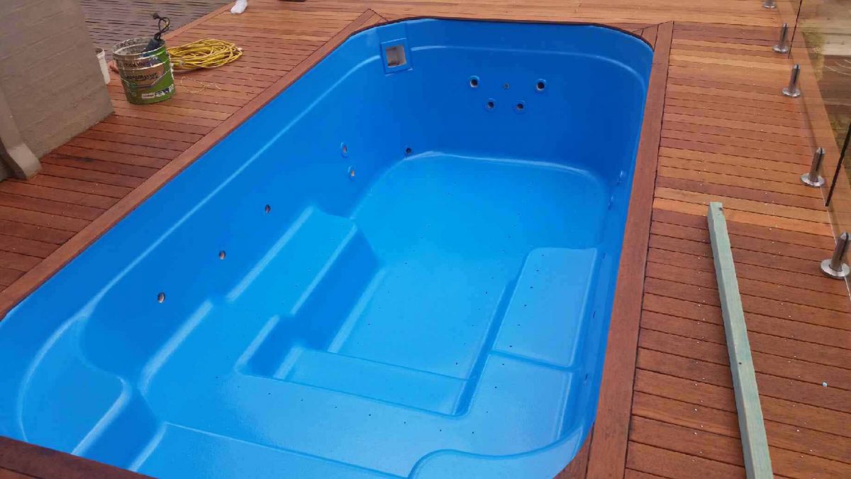 Residential Pool Resurfaced - Luxapool® Epoxy Paint In Adriatic