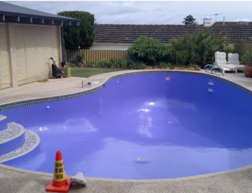 Pool painted with LUXAPOOL® epoxy pool paint in Jacaranda colour by Bright and Blue Pools, WA