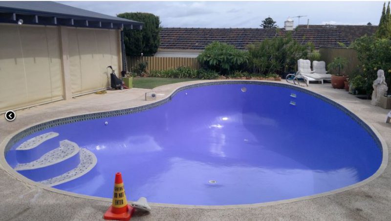 Pool painted - LUXAPOOL® epoxy pool paint in Jacaranda colour