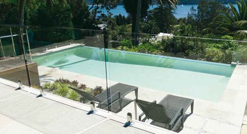 Retouched Riversand domestic pool at Palm Beach