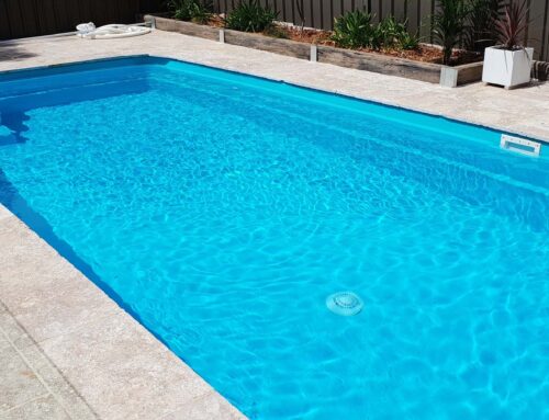 Residential pool painted in LUXAPOOL Epoxy Turquoise colour by DIYer Timothy Grant NSW