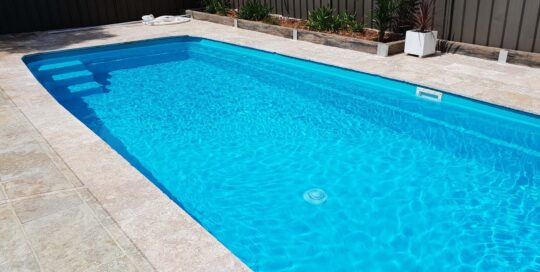Residential pool painted in LUXAPOOL Epoxy Turquoise_colour by DIYer Timothy Grant NSW