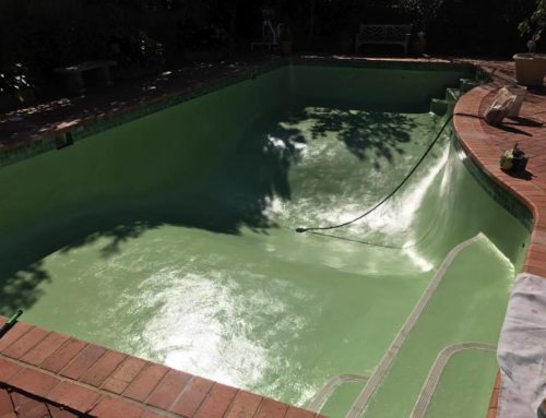 Domestic pool resurfaced with LUXAPOOL® Brook Green by Hills Pool Painting and Renovation