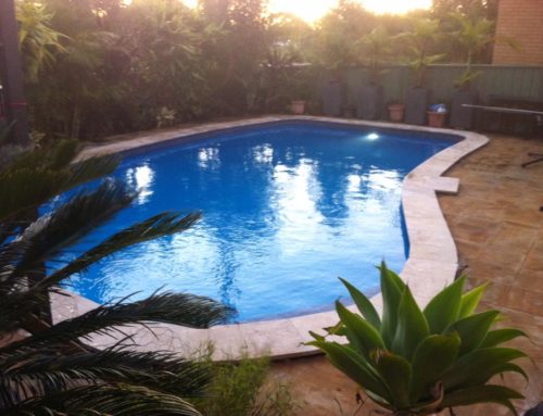 Domestic pool resurfaced with LUXAPOOL® Mid Blue by Hills Pool Painting and Renovation