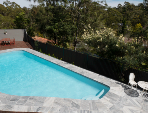 Domestic pool painted with LUXAPOOL® epoxy pool paint Serenity color