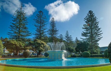 Fountain in Napier NZ resurfaced with LUXAPOOL Epoxy swimming pool paint in Pacific Blue colour 