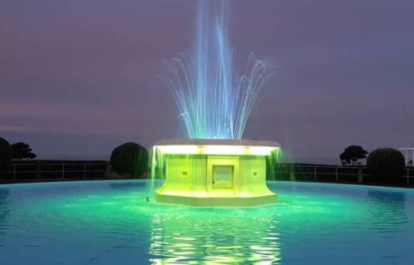 Fountain in Napier NZ repainted in LUXAPOOL Epoxy pool paint in Pacific Blue Colour 