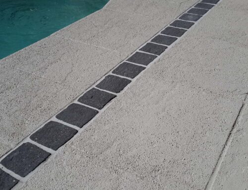 Monica Drunick poolside resurfaced with LUXAPOOL Poolside and Paving Merino