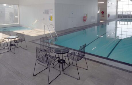 One Darling Harbour pool painted with n LUXAPOOL Epoxy pool paint Whitsunday colour 