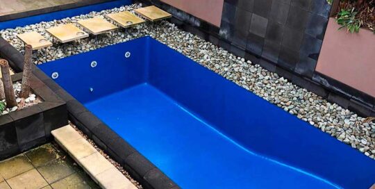 Pool painted in n LUXAPOOL Epoxy in  Devonport colour 