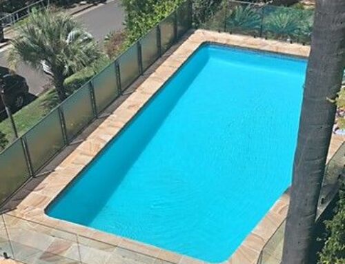 Residential Pool painted with LUXAPOOL® Epoxy pool paint Pacific Blue