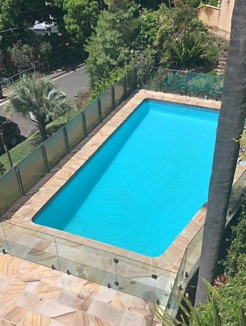 Residential pool painted with  n LUXAPOOL Epoxy pool paint in Pacific Blue colour
