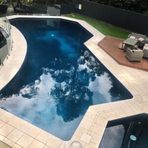 Pool in St Ives painted with Luxapool Epoxy swimming pool paint Slate colour 