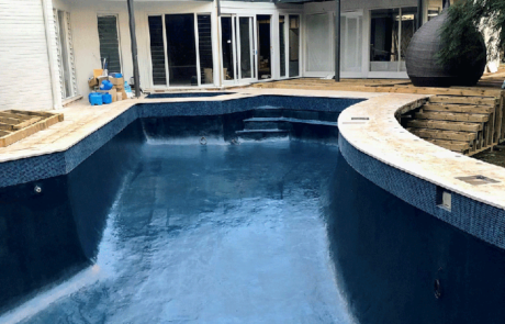 Pool in St Ives painted with Luxapool Epoxy swimming pool paint Slate colour