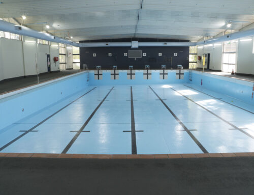 Galston Aquatic Centre Pool Empty with Luxapool® Poolside & Paving in Basalt Colour