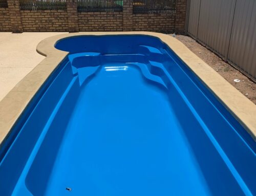 Pool painted with LUXAPOOL Epoxy pool paint in Mid Blue, Buderim Sunshine Coast