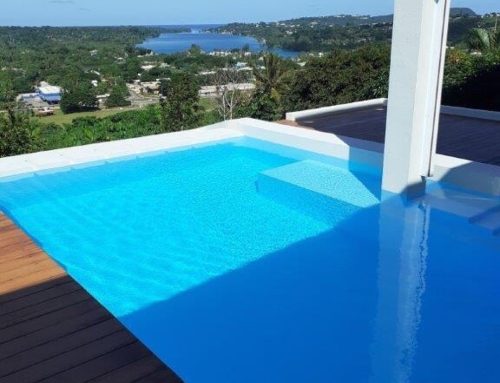 Swimming pool in Port Vila painted with LUXAPOOL® Epoxy in Pacific Blue colour