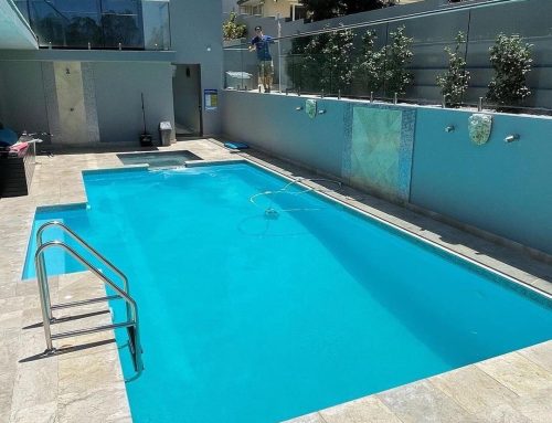 Sydney backyard swimming pool painted with LUXAPOOL® Epoxy in Pacific Blue colour by CleanTech Pools